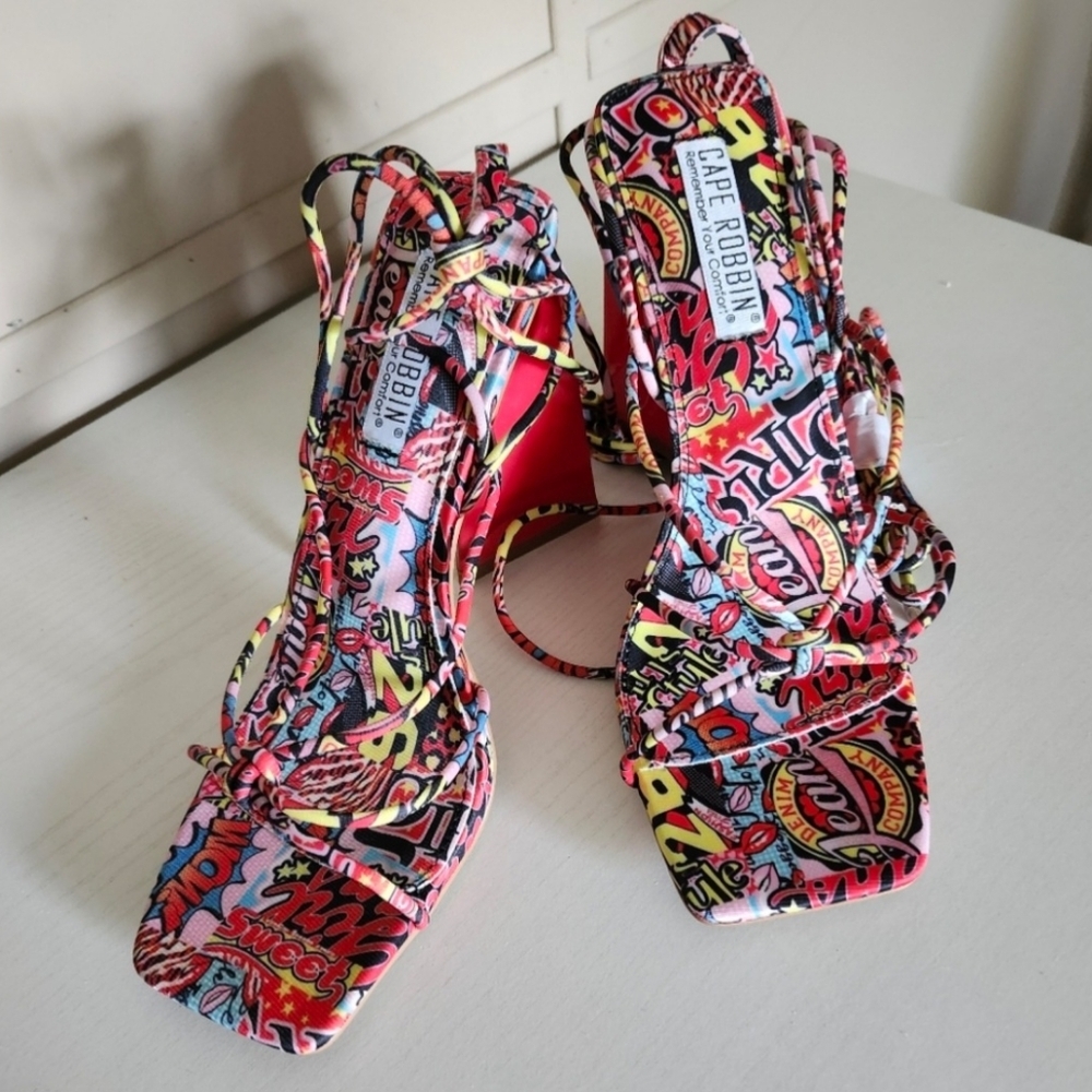 Cape Robbin lace up tempo heels